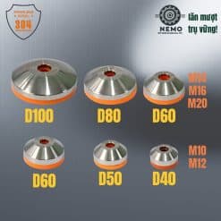 Chân tăng chỉnh chịu tải siêu nặng Inox 304 - các loại đế - Cơ Khí Nemo