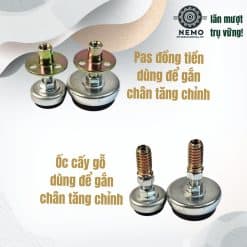 Kích thước Pas đồng tiền Ốc cấy gỗ M8 M10 - Cơ Khí Nemo